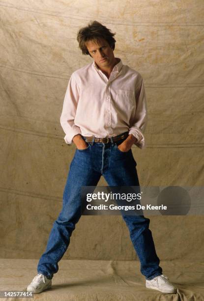 French actor Christopher Lambert poses on a portrait session, Great Britain, June 1985.