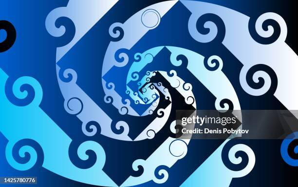 geometric fractal composition - spirals within a spiral. - golden ratio stock illustrations