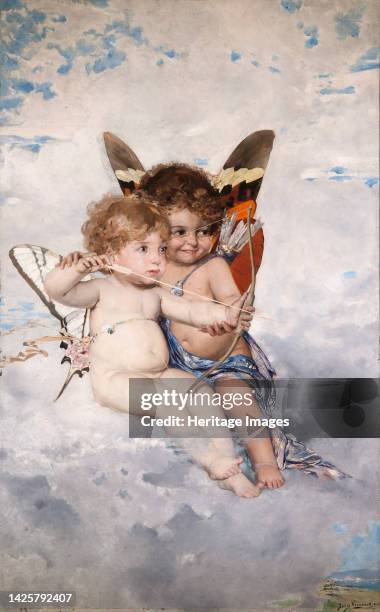 Cupids, 1881. Found in the collection of the Göteborg Konstmuseum. Artist Kronberg, Julius .