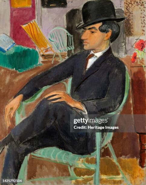 Portrait of the artist Jules Pascin , 1921. Found in the collection of the Göteborg Konstmuseum. Artist Grünewald, Isaac .