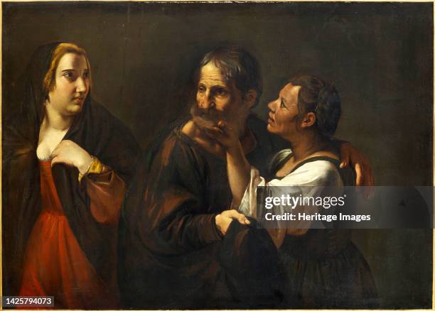 The Procuress or The Old and the Young Courtesan, circa 1625. Found in the collection of the Musée de l'Oise, Beauvais. Artist Caroselli, Angelo .