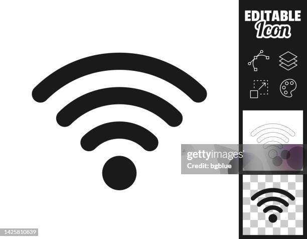 illustrations, cliparts, dessins animés et icônes de wifi. icône pour le design. facilement modifiable - communication sans fil