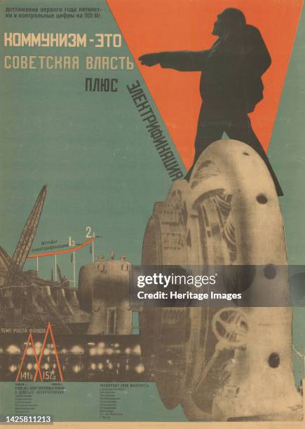 Communism is Soviet government plus the electrification of the whole country, 1930. Private Collection. Artist Klutsis, Gustav .