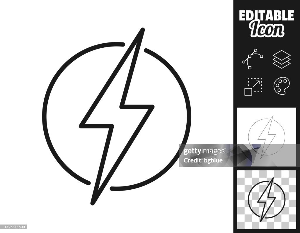 Leistung - Blitz. Icon für Design. Leicht editierbar