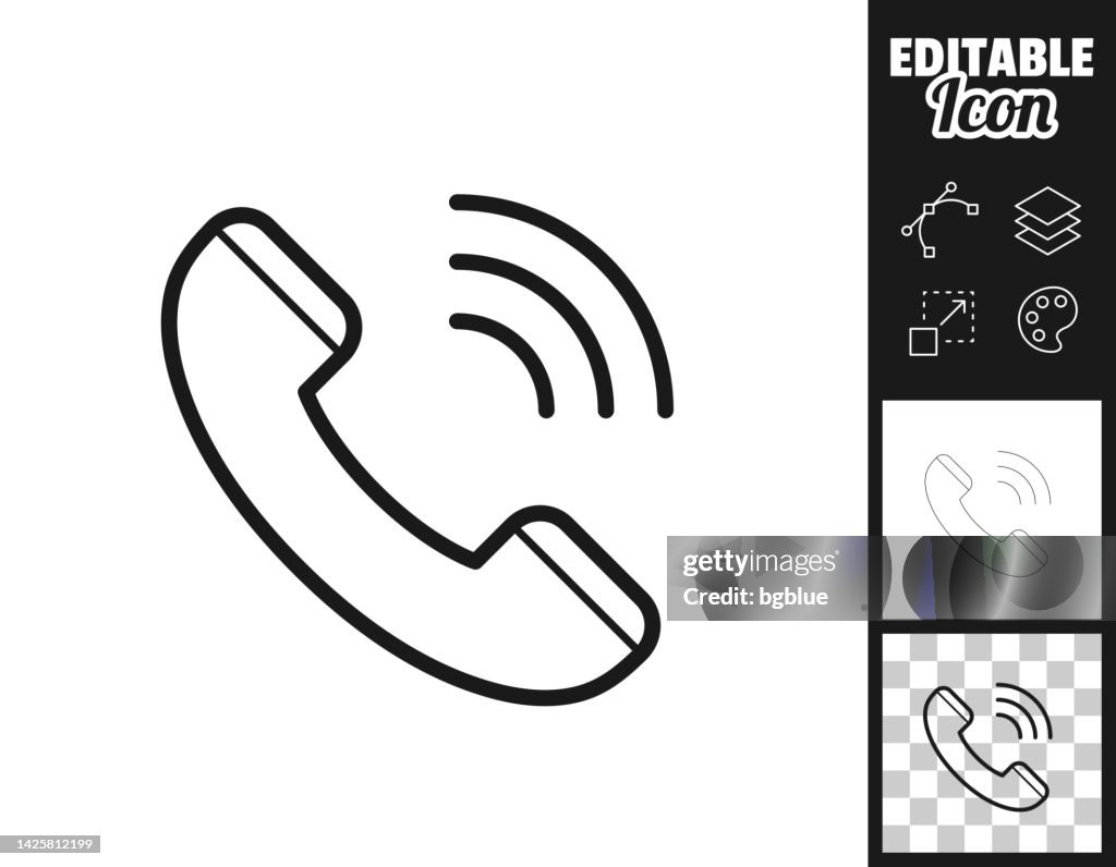 Telefonat. Icon für Design. Leicht editierbar