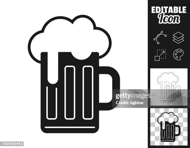 mug of beer. icon for design. easily editable - beer glasses stock illustrations