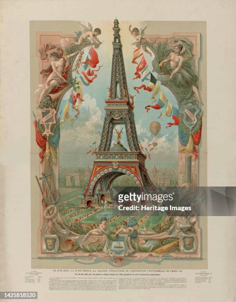 Ce que sera la tour Eiffel la grande attraction de Exposition universelle de 1889, 1889. Private Collection. Artist Anonymous.