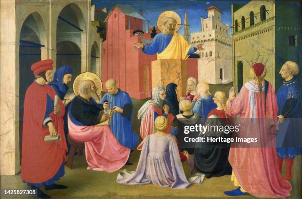 Saint Peter Preaching in the Presence of Saint Mark , ca. 1433. Found in the collection of the San Marco, Florence. Artist Angelico, Fra Giovanni, da...