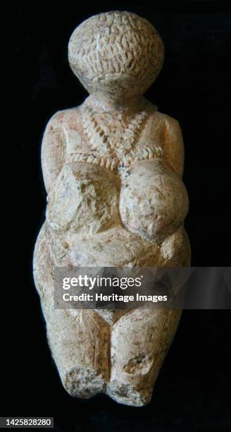 Venus figurine of Kostenki, ca 25.000 BC. Found in the collection of the State Hermitage, St. Petersburg. Artist Prehistoric art.