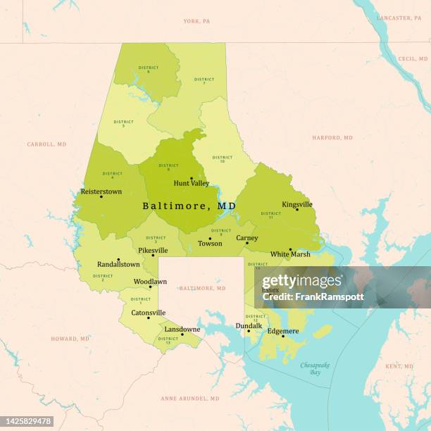 md baltimore county map green - chesapeake bay stock illustrations