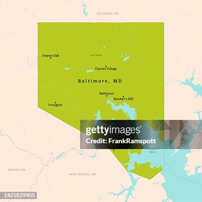 MD Baltimore County Vector Map Green MD Baltimore County Vector Map Green