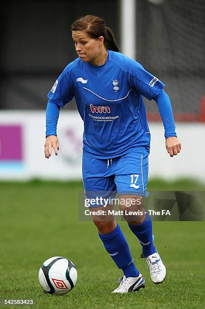 Rachel Unitt of Birmingham in action during the FA WSL match between Lincoln Ladies FC and Birmingham City Ladies FC at Ashby Avenue on April 8, 2012...