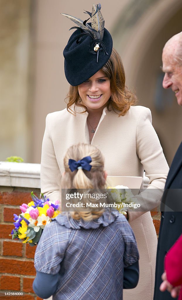 The Royal Family Attend The Easter Mattins Service At Windsor Castle