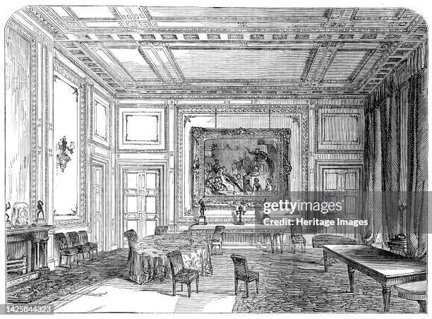 The Room in which Sir Robert Peel died, 1850. View of '...the apartment in the mansion at Whitehall-gardens wherein [British prime minister] Sir...