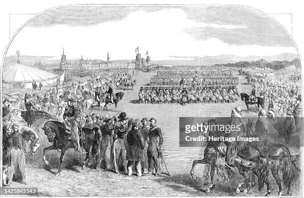 Review of the Division under Prince Napoleon before the Sultan, at Scutari - Zouaves Defiling, 1854. French, British and Turkish forces fought...