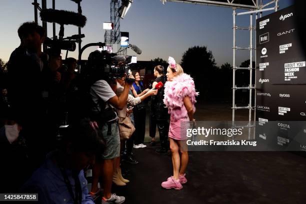 Marina Hoermanseder attends the ABOUT YOU Fashion Show during the ABOUT YOU Fashion Week Milan 2022 at Zona Farini on September 20, 2022 in Milan,...