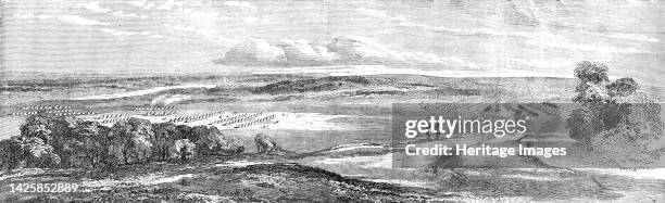 Encampment of Troops, at Varna, 1854. Crimean War: British Army camp in Bulgaria. 'Sketch...taken by Lieut. Bredin shortly before the recent...