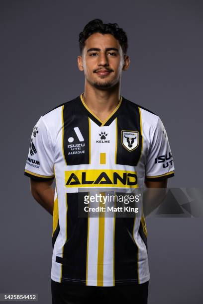 Daniel Arzani poses during the MacArthur FC A-League headshots session at Fairfield Showgrounds on September 20, 2022 in Sydney, Australia.