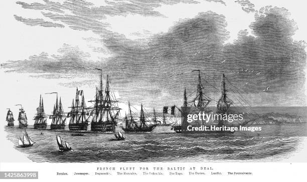 French Fleet for the Baltic at Deal', 1854. From "Cassells Illustrated Family Paper; London Weekly 31/12/1853 - 30/12/1854". Artist Unknown.