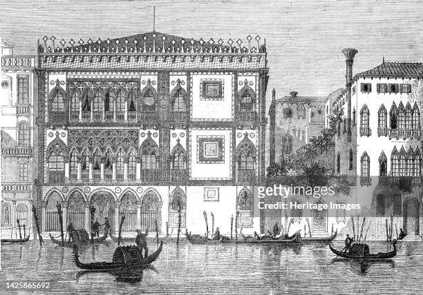 The Palace Pissani, on The Grand Canal, Venice', 1854. From "Cassells Illustrated Family Paper; London Weekly 31/12/1853 - 30/12/1854". Artist...