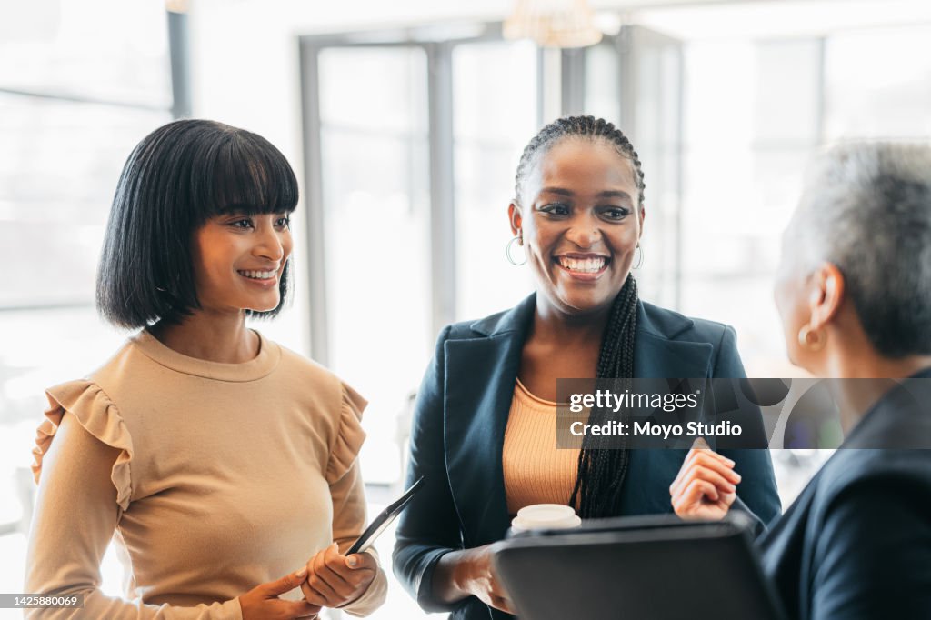 Business Women Meeting Funny Communication And Planning Strategy For  Corporate Company Collaboration For Success At Work And Comic Discussion At  Office Employees Happy In Conversation At Job High-Res Stock Photo - Getty