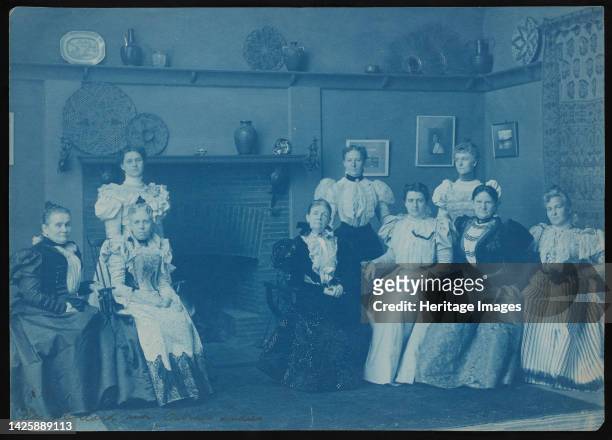 Mrs. Grover Cleveland and cabinet ladies, 1897. Photograph shows group portrait of Frances Folsom Cleveland and the wives, sister, or daughter of...