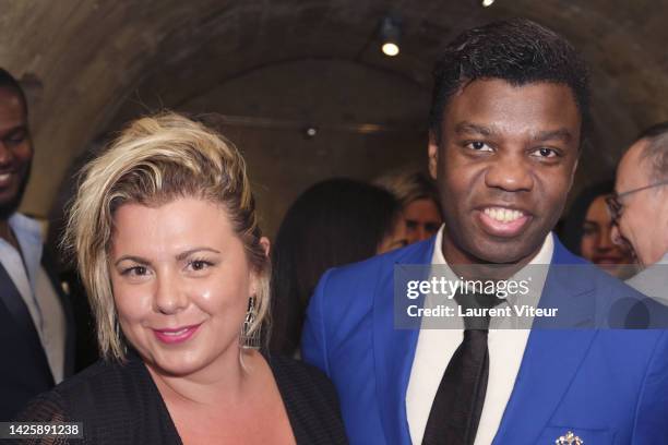 Cindy Lopes and Jean_barthelemy Bokassa attend Prince Jean-Barthelemy Bokassa Birthday Party on September 20, 2022 in Paris, France.