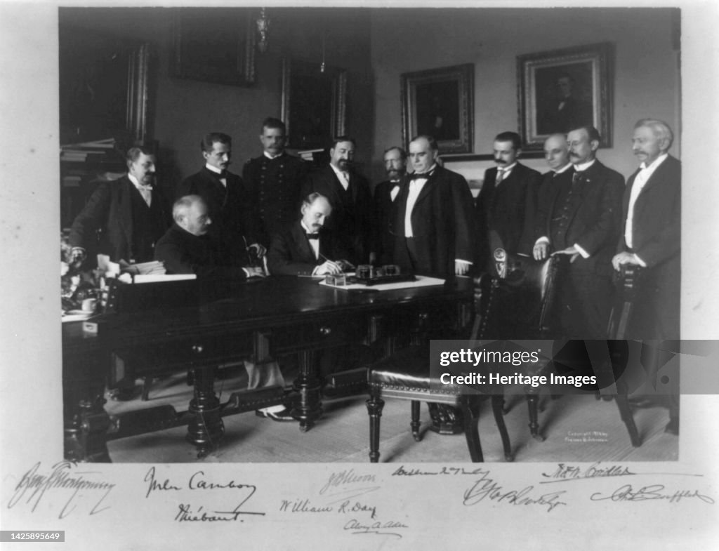 Hk Rjt Cabinet Room, White House, Aug. 12, 1898. Secy. of State William R ...