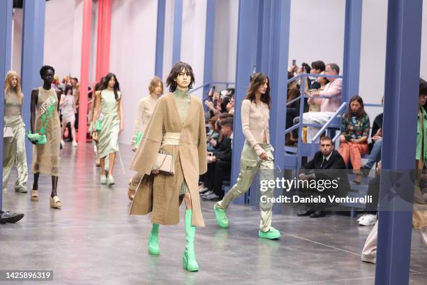 Model walks the runway of the Fendi Fashion Show during the Milan Fashion Week Womenswear Spring/Summer 2023 on September 21, 2022 in Milan, Italy.