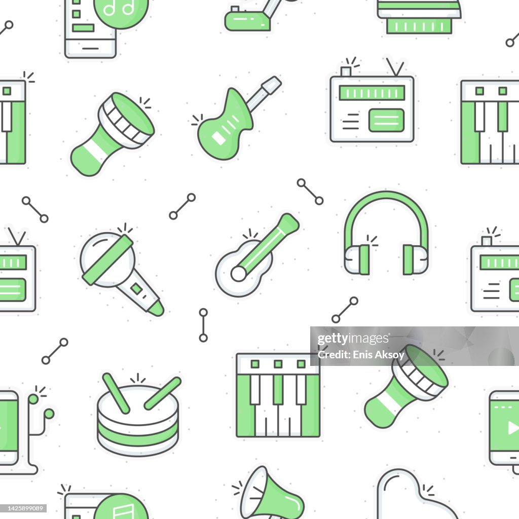 Music Seamless Pattern High-Res Vector Graphic - Getty Images