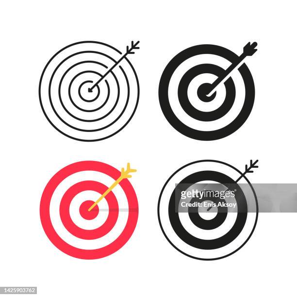 goal icons - dart stock illustrations