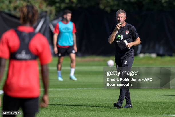 Interim Head Coach Gary O'Neil of Bournemouth during a training session at Vitality Stadium on September 21, 2022 in Bournemouth, England.