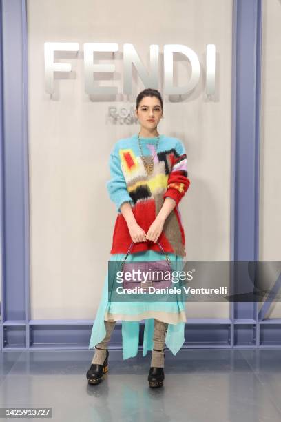 Emily Carey attends the Fendi Spring Summer 2023 Show during Milan Fashion Week on September 21, 2022 in Milan, Italy.