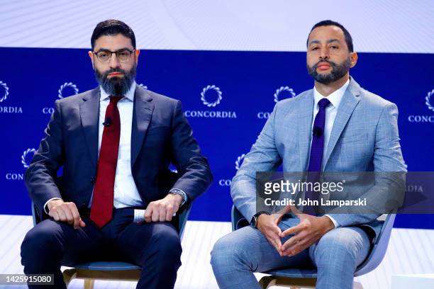Mahmoud Qutub, Workers’ Welfare and Labour Rights Executive Director, Supreme Committee for Delivery and Legacy and Max Tunon, Head of Qatar Office,...