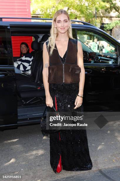 Chiara Ferragni attends the Fendi Spring Summer 2023 Show during Milan Fashion Week on September 21, 2022 in Milan, Italy.