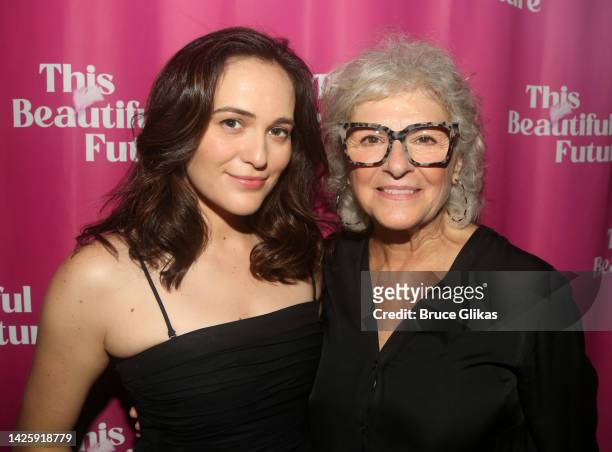 Francesca Carpanini and Angelina Fiordellisi pose at the opening night after party for the new play "This Beautiful Future" at Cowgirl on September...