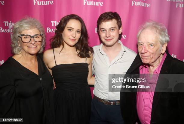 Angelina Fiordellisi, Francesca Carpanini, Uly Schlesinger and Austin Pendleton pose at the opening night after party for the new play "This...