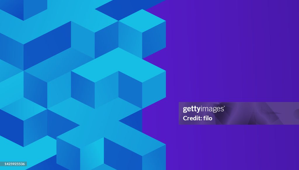 Isometric Cube Pattern Design Blue Abstract Cubes Shapes Isometric Pattern Design Background High-Res ...