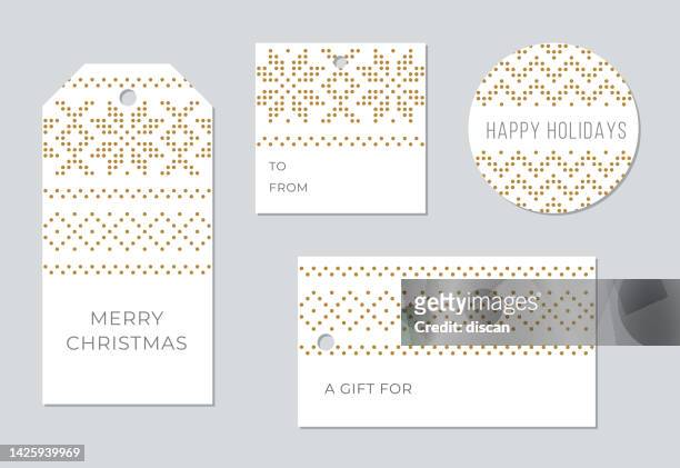 stockillustraties, clipart, cartoons en iconen met set of christmas and holiday tags. - kerstroos
