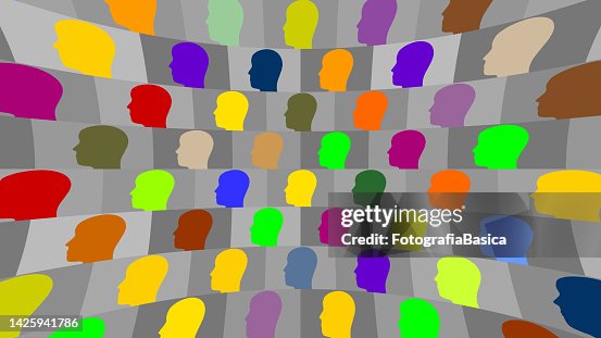 Multi colored head profiles Multi colored head profiles