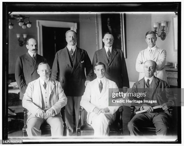 William Gibbs McAdoo, center front, between 1910 and 1920. American lawyer and politician William Gibbs McAdoo Jr. Was the husband of Eleanor Wilson...