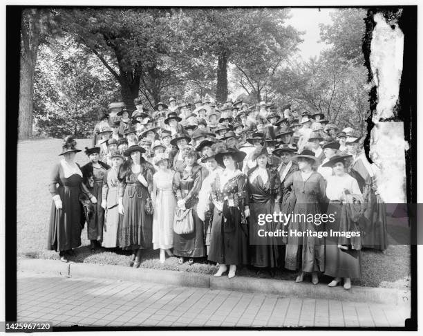 Woman's Liberty Loan Committee, between 1910 and 1920. First World War, USA. 'Dr. Anna Howard Shaw and Mrs. William G. McAdoo near right'. Shaw was a...
