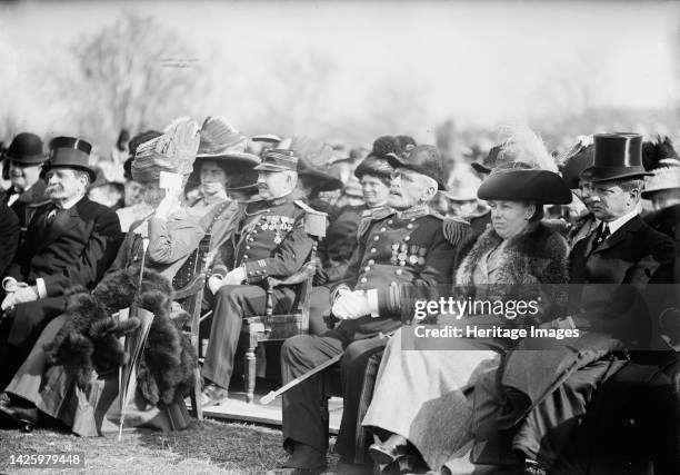 George Von L. Meyer with Mrs. Taft; Soldiers And Sailors Monument At Annapolis, 1911. [USA: businessman and politician George von Lengerke Meyer with...