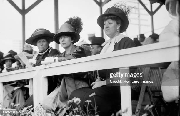 Horse Shows - Spectators: Unidentified; Mrs. Nicholas Longworth; Mrs. W. Murray Crane, 1911. Artist Harris & Ewing.
