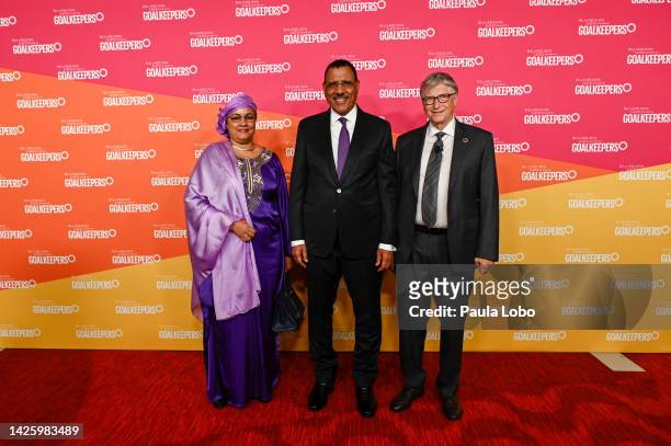 As world leaders gather in New York for the UN General Assembly, Hadiza Ben Mabrouk, President Mohamed Bazoum and Bill Gates attend The Goalkeepers...