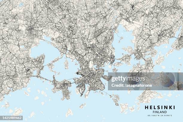 helsinki, finland vector map - helsinki lutheran cathedral stock illustrations