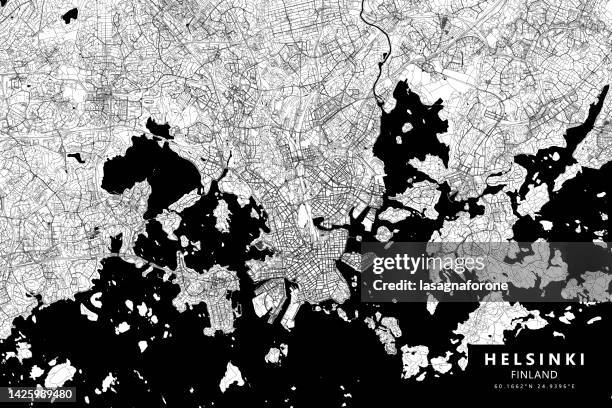 helsinki, finland vector map - finland map stock illustrations