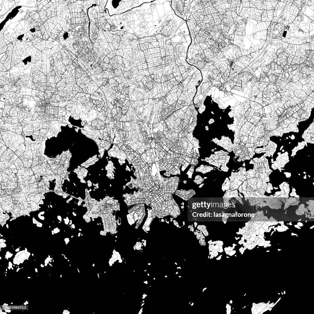 Helsinki, Finland Vector Map