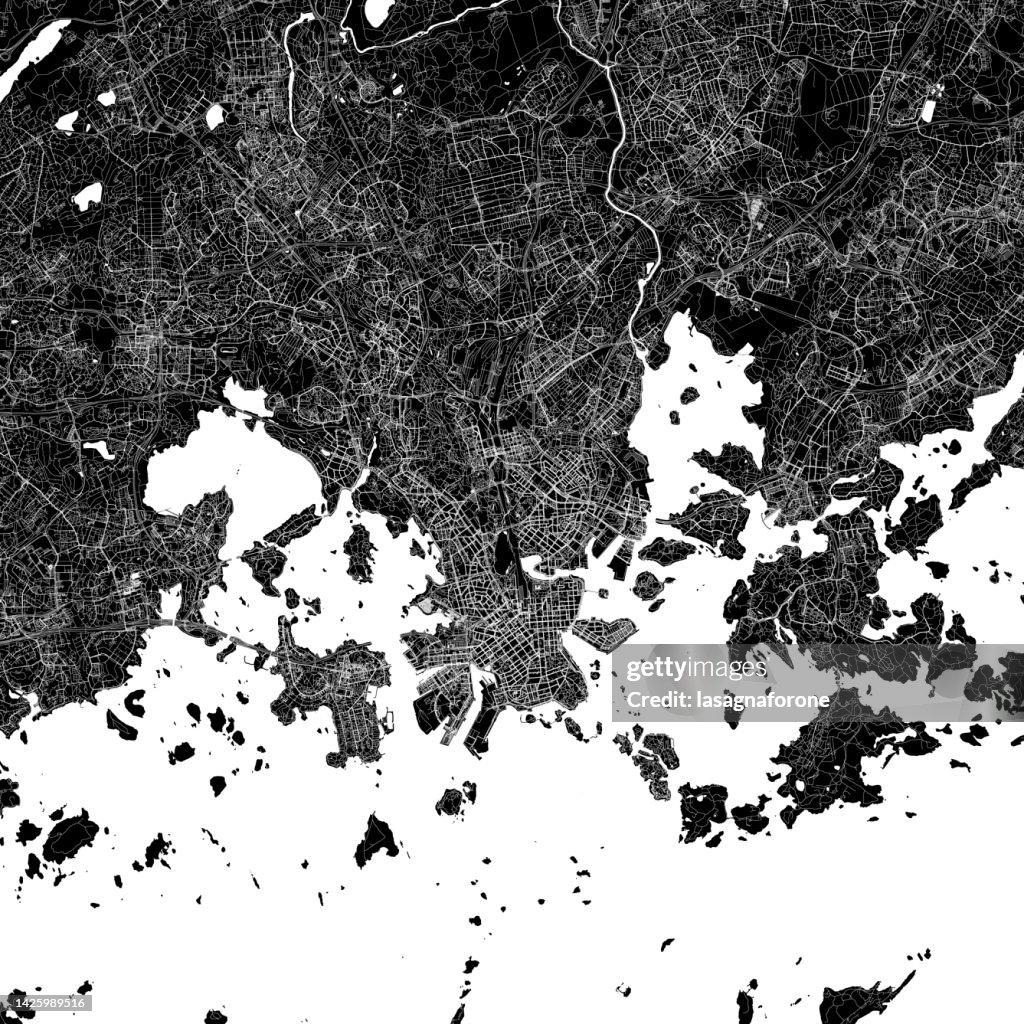 Helsinki, Finland Vector Map