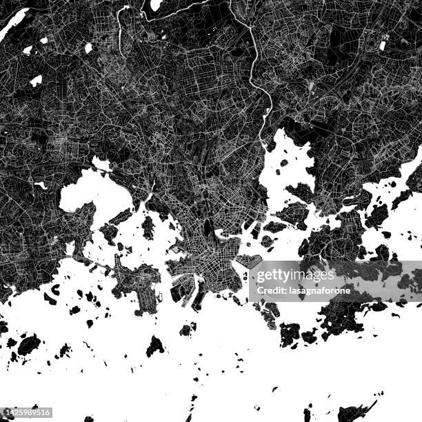 helsinki, finland vector map - helsinki lutheran cathedral stock illustrations